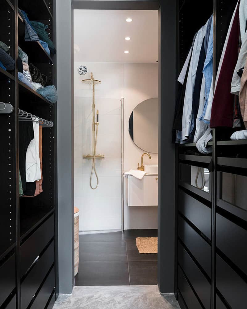 Dark Wood Walk In Closet