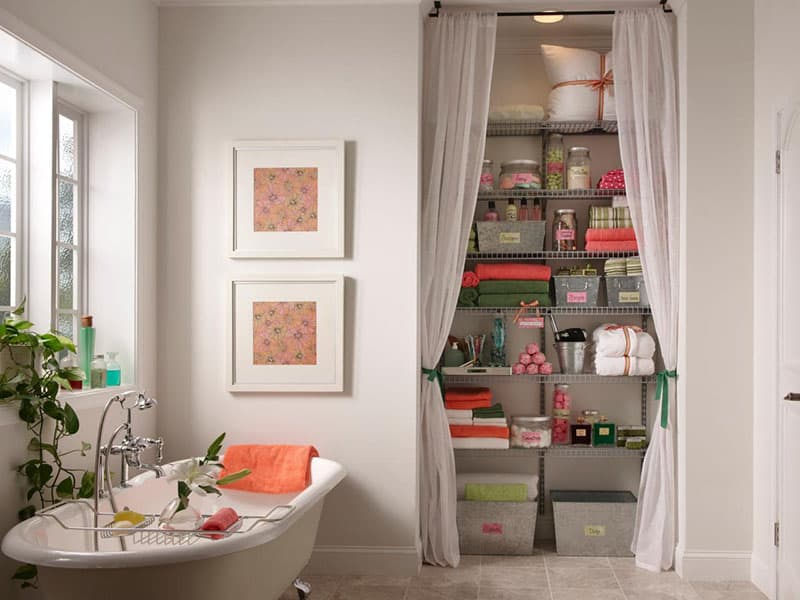 Double Curtain Linen Closet