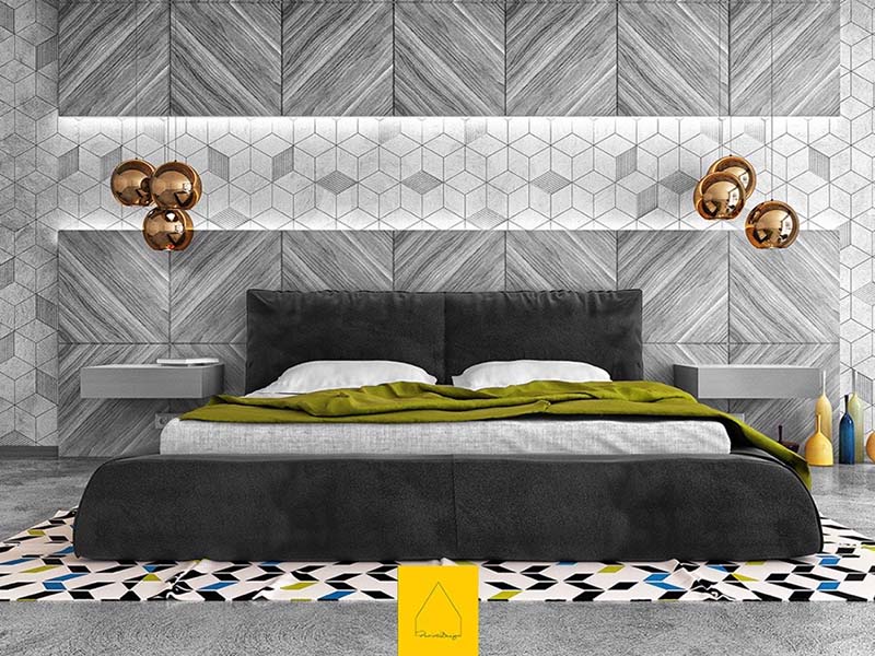 Grey And Green Bedroom