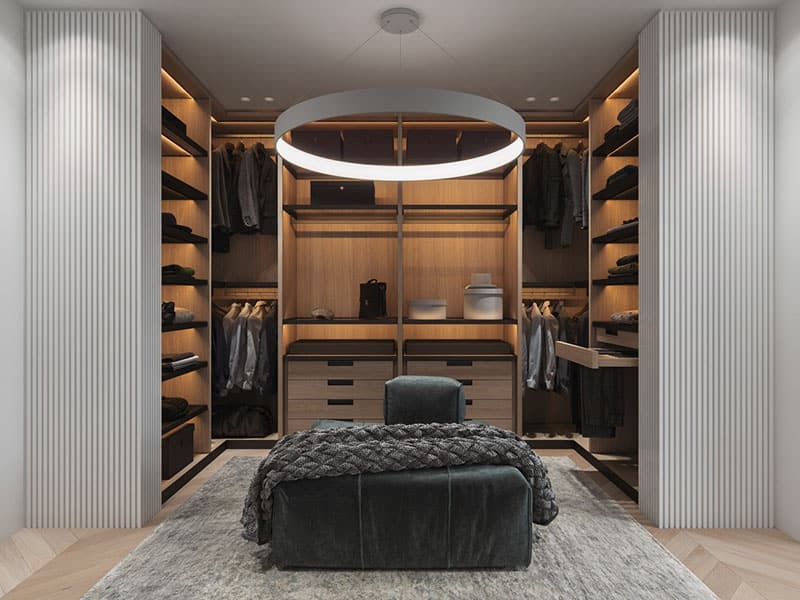Light Wood Walk In Closet