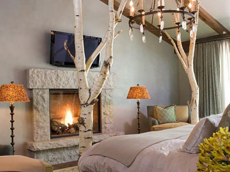 Romantic Bedroom With Fireplace