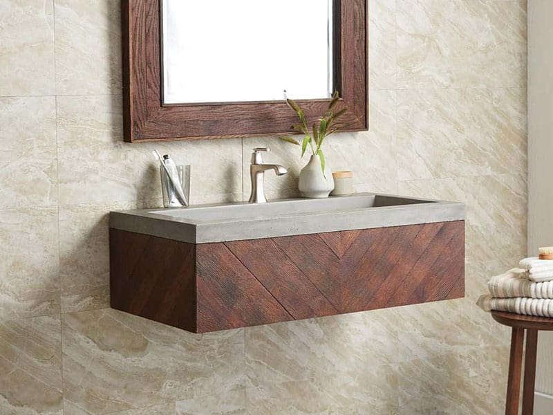 Wine Stained Floating Vanity