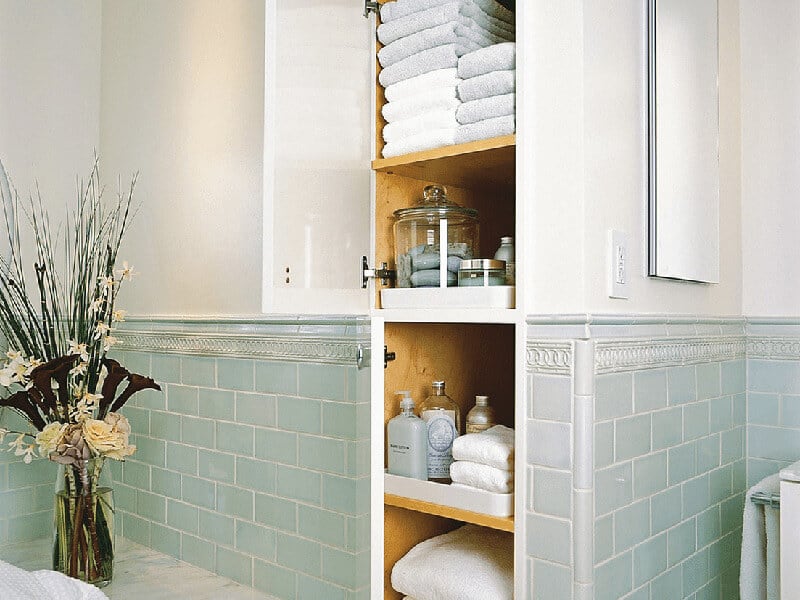 Wooden Recessed Wall Shelf