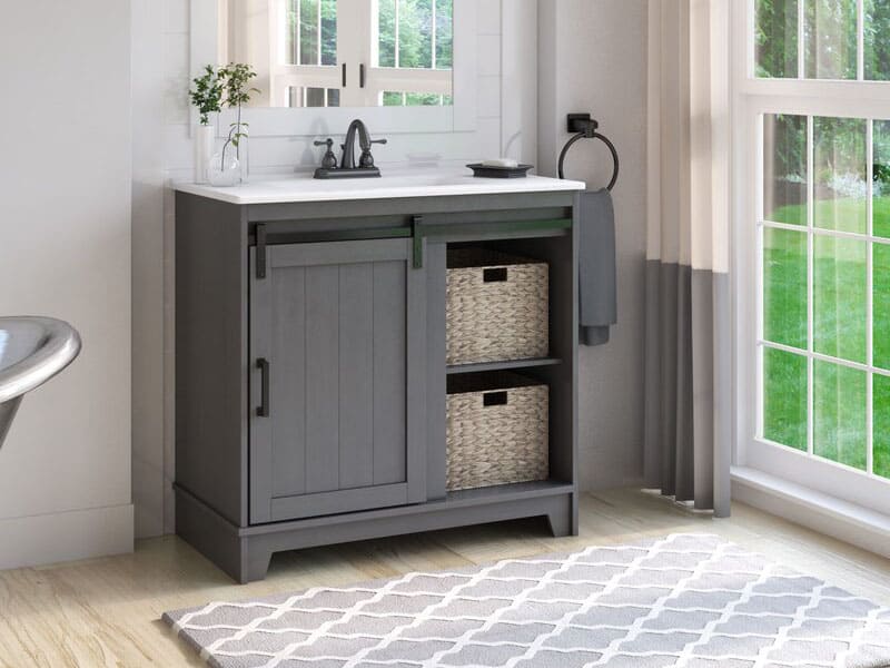 Barn Door Bathroom Vanity