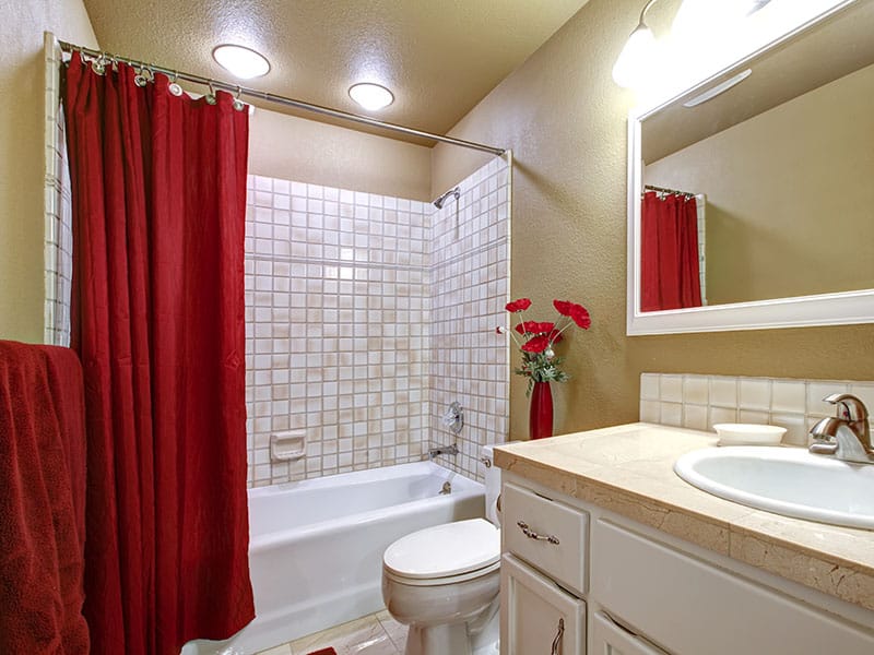 Beige And White With Red Accents