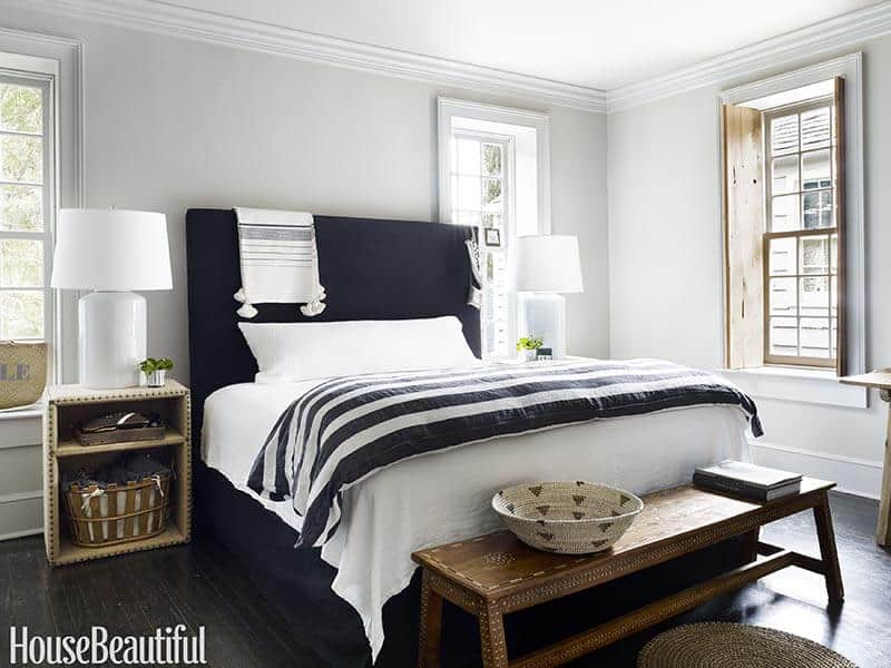 Black Plain White Bedroom