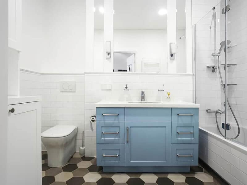 Blue Master Bathroom