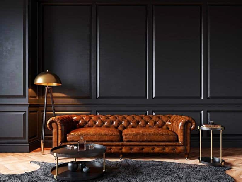 Brown Leather Couch Dark