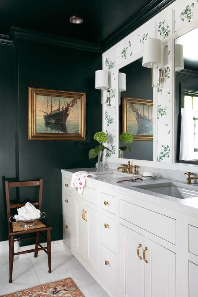 Dark Green With White Cabinet