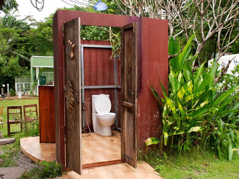 Dark Red Outdoor Showers