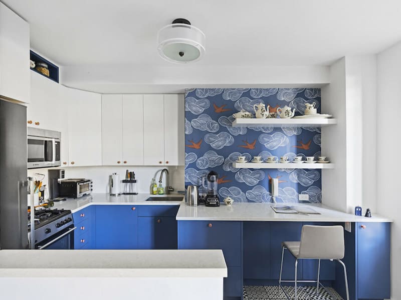 Deep Blue Backsplash 