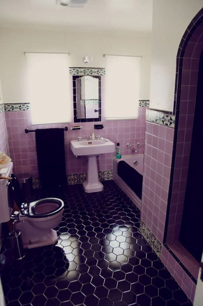 Deep Purple Bathroom Floor