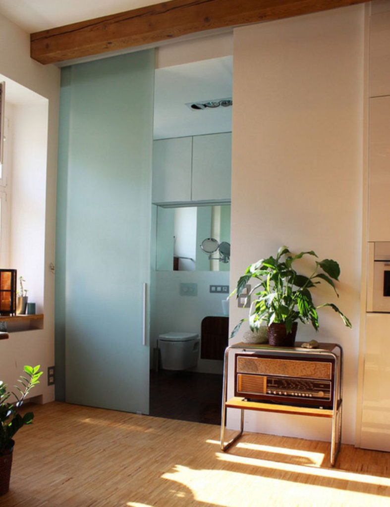 Frosted Glass Pocket Door