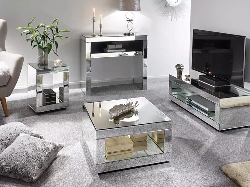 Glam Mirrored Tv Stand