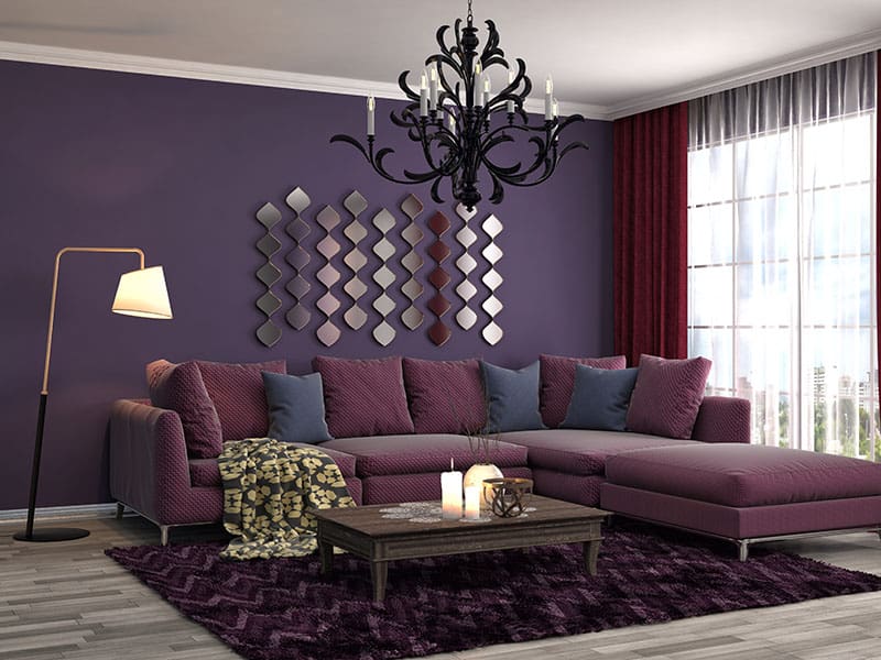 Go Yourself A Purple Living Room