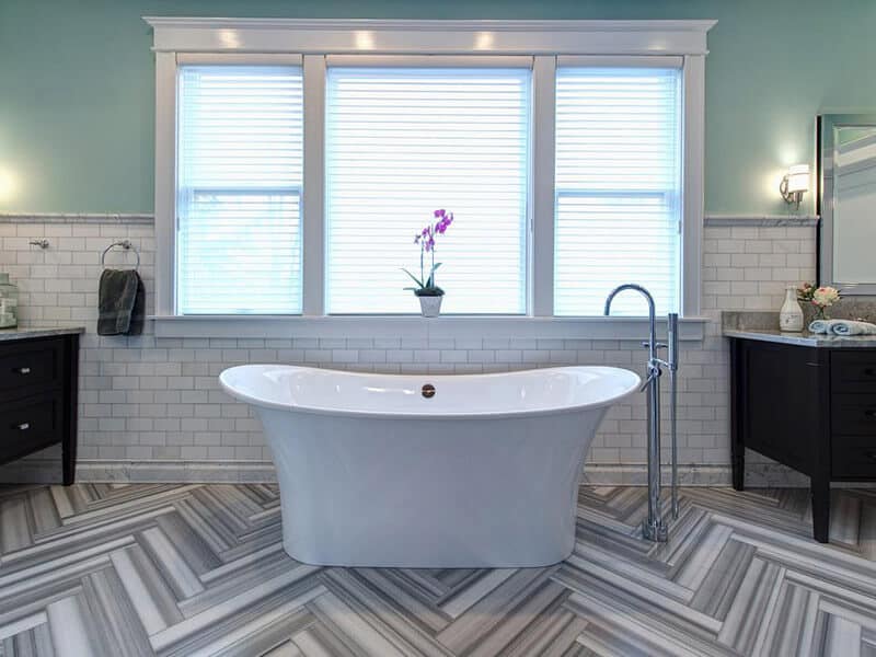 Gray Black White Bathroom