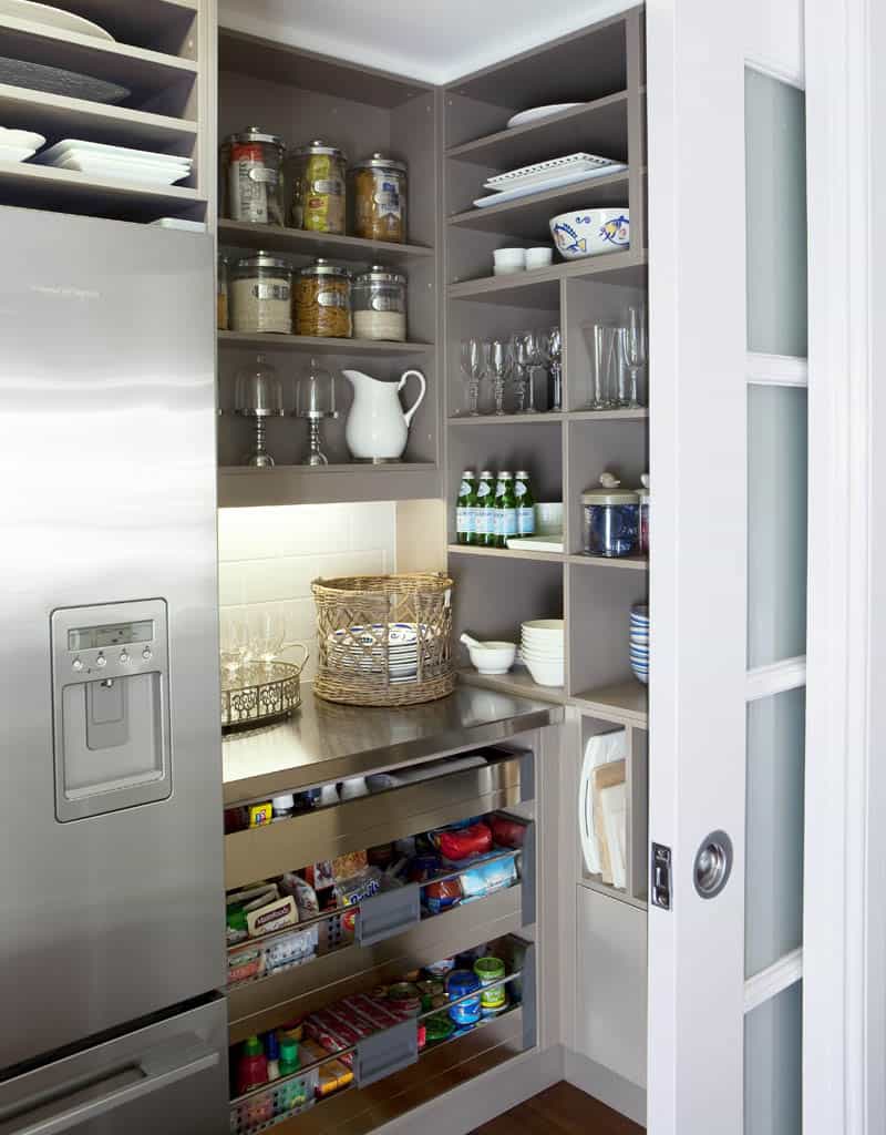 Gray Pantry Shelving
