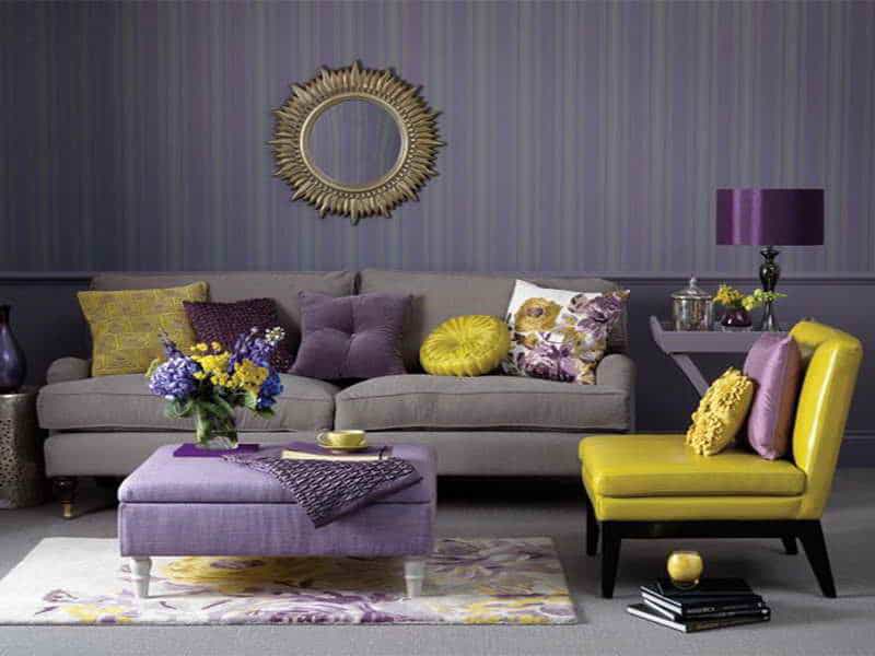 Gray Purple And Yellow