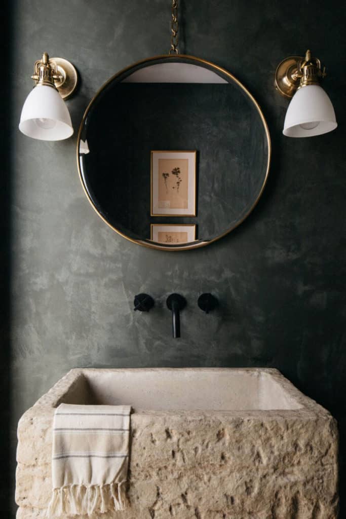 Grayish Paint With A Stone Sink