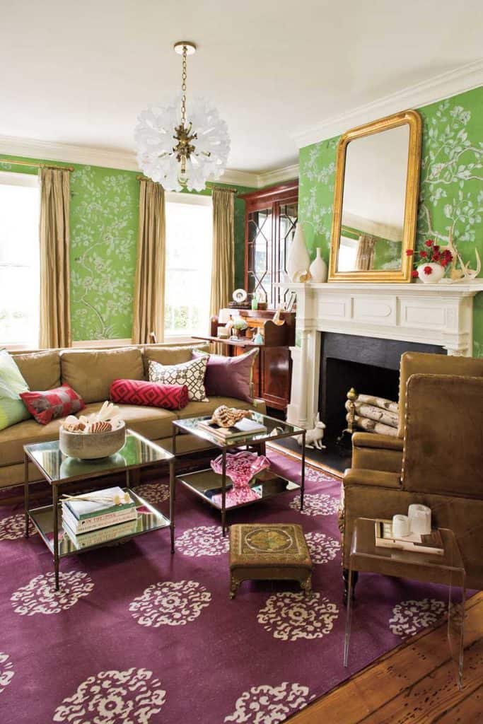 Green Wall With Shades Of Yellow
