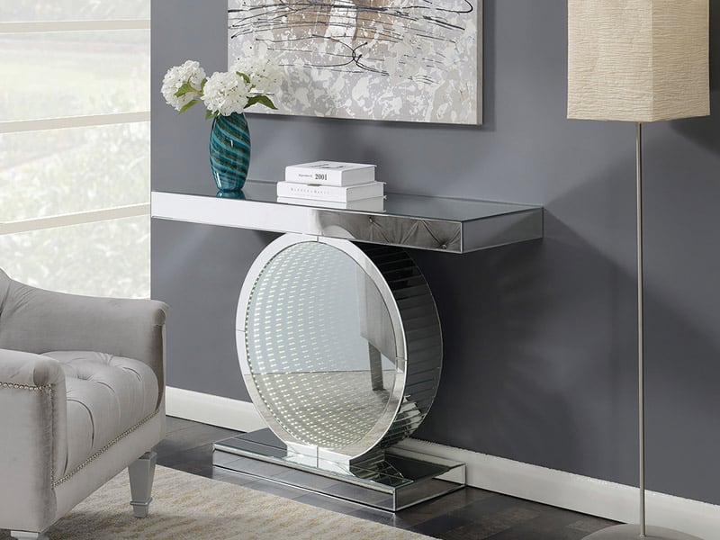 Led Mirrored Console Table