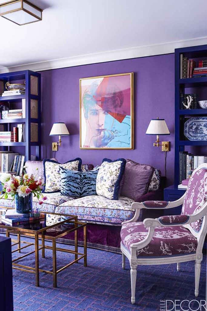 Navy Blue And Saturated Purple Wall
