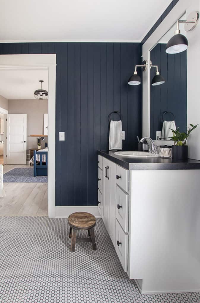 Navy White Bathroom