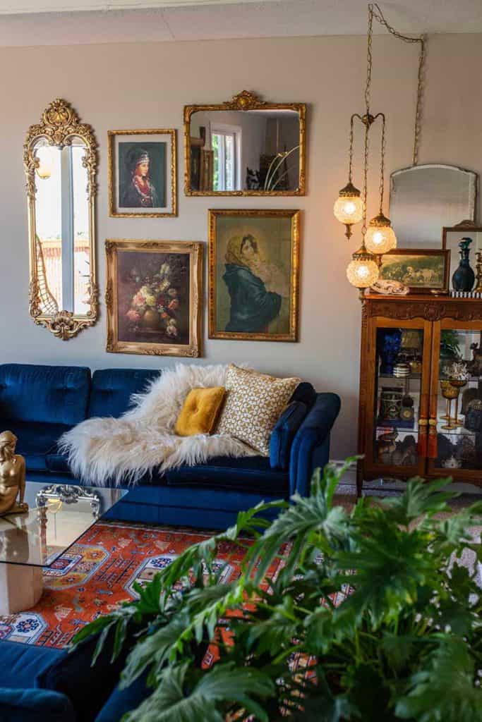 Ornate Mirror And Canvas Paintings
