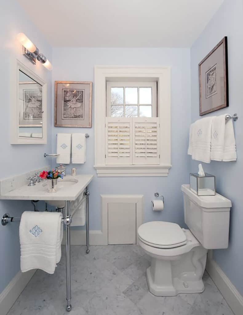 Pastel Blue Gray Bathroom