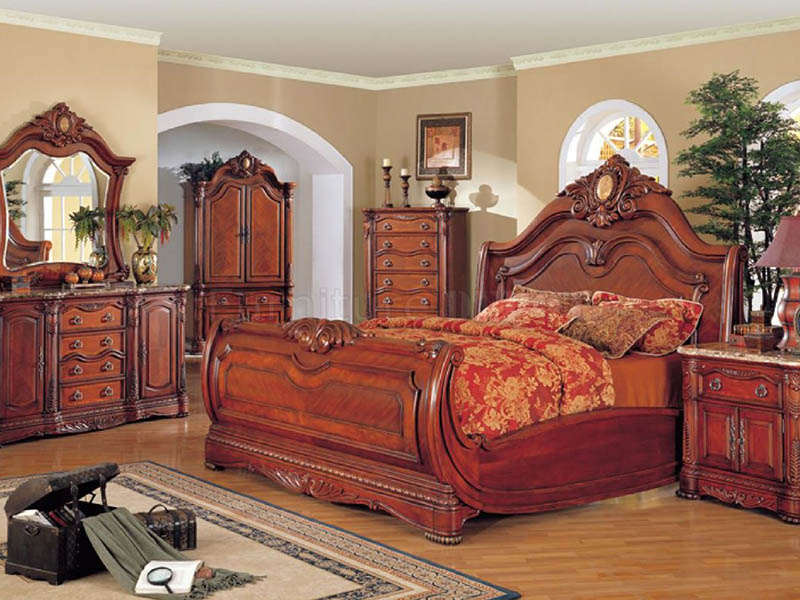 Pine Wood Bed In Red Color