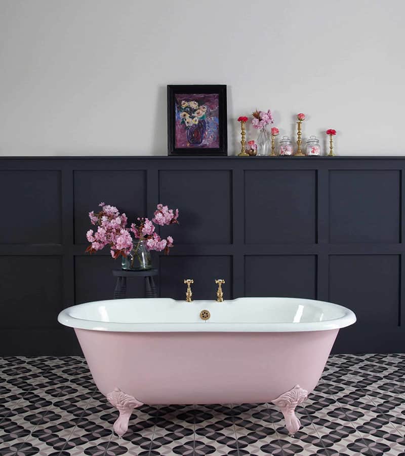 Pink And Dark Board And Battens