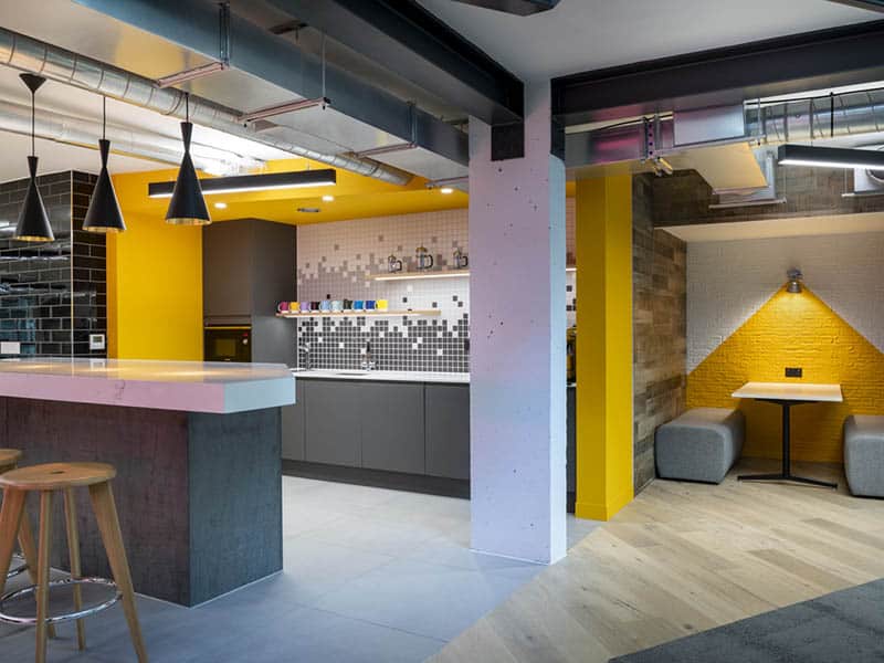 Pop Color Office Kitchen Layout
