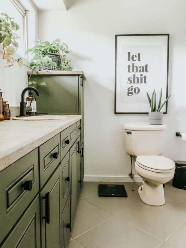 Prints On The Bathroom Wall