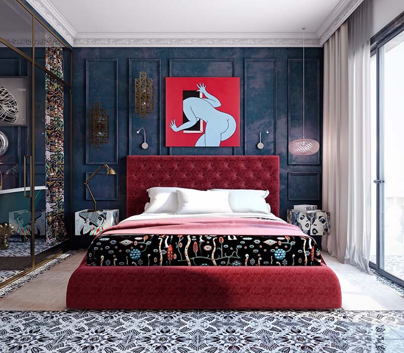 Red Bedroom Inspired By A Red Art