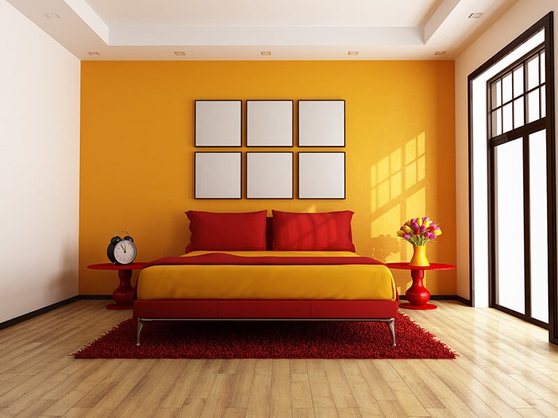 Red Orange Bedroom