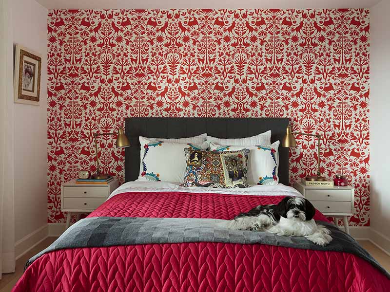 Red Patterned Wallpaper