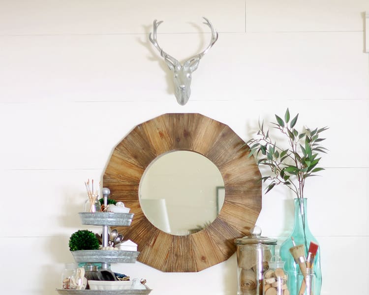 Round Wood Mirror 