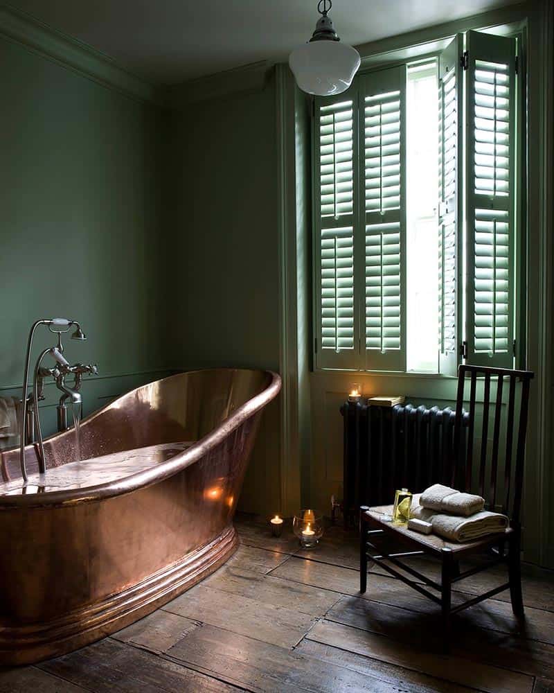 Rustic Dark-Green Bathroom