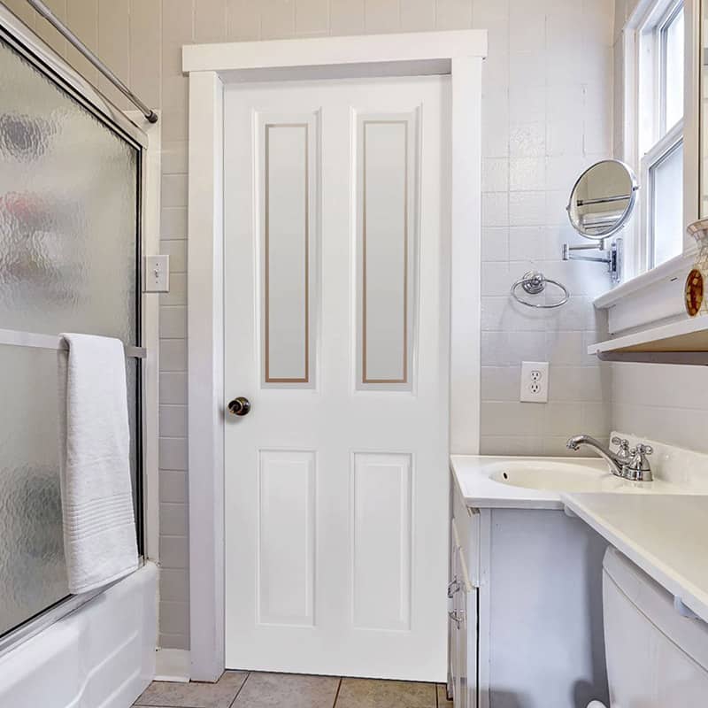 Shaker Style Door With Sandblasted Glass
