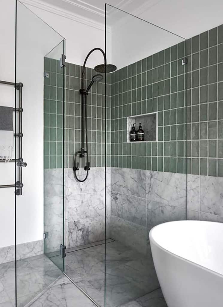 Small Bathroom With Green