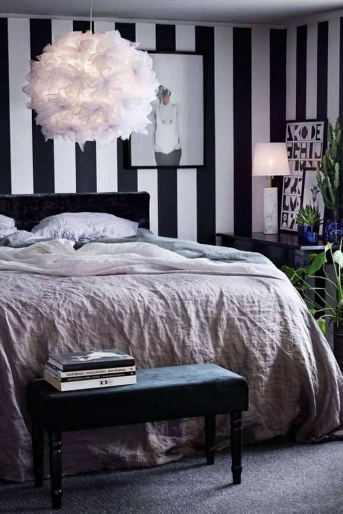 Striped Wall Bedroom