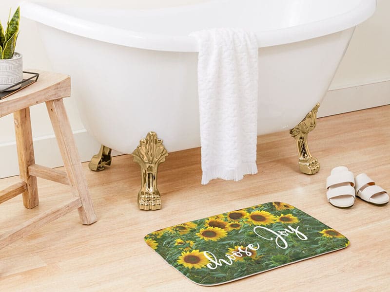 Sunflower Garden Bath Mat