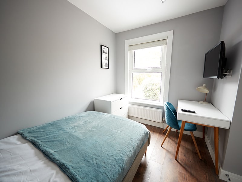 Teal And Grey Bedroom 
