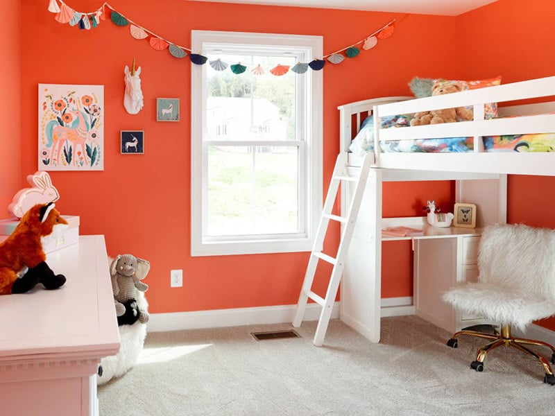 Vibrant Wall Painting With Bunk Bed