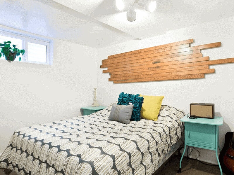 White Basement Bedroom