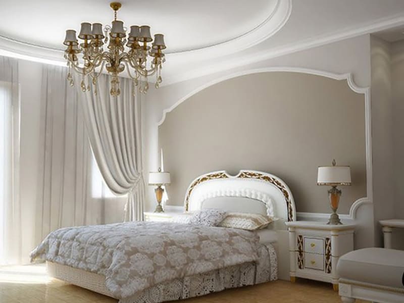White Colors And Gold Decorative Lines