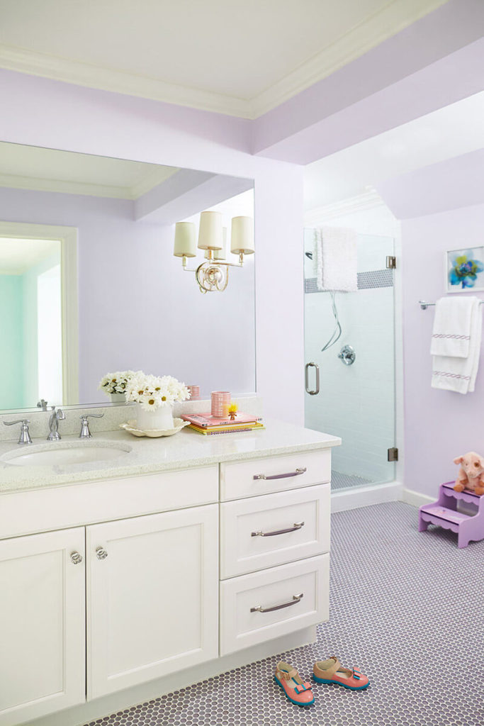 White Purple Bathroom