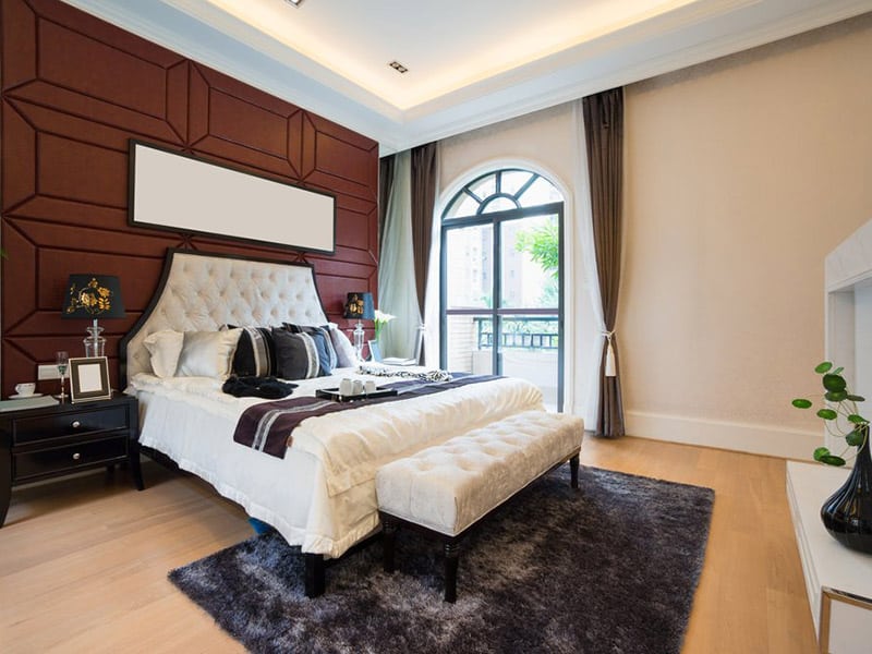 White Tufted Bed 
