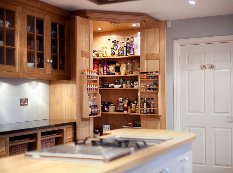 Wooden Corner Larder Cabinet 