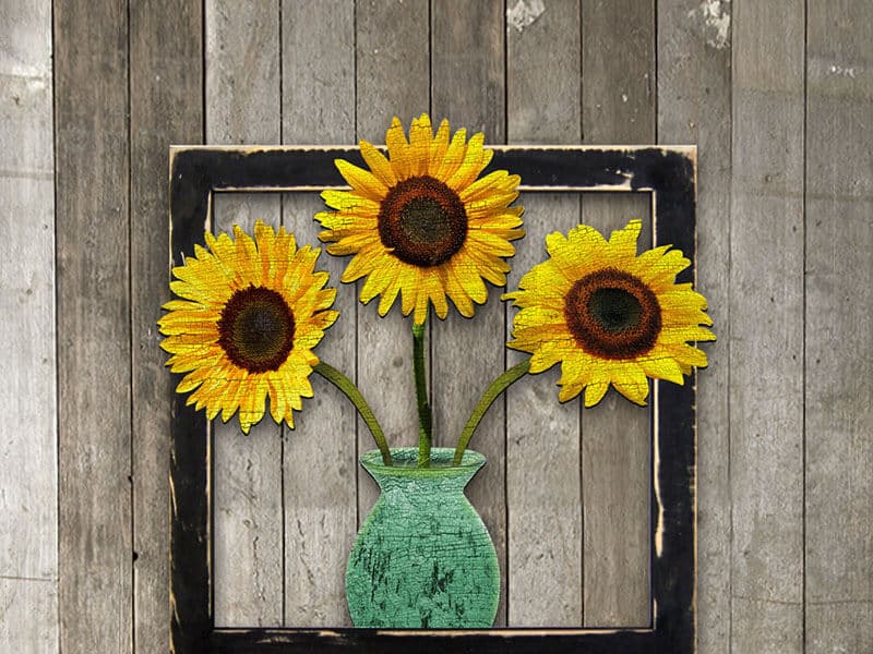 Wooden Sunflower Wall Decor